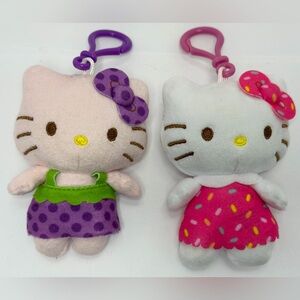 Hello Kitty Plush Danglers Clip Keychain Set Series 1 & 2 Sprinkles Grape